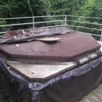 Deck - Full hot tub which has not been used and needs a new winter cover